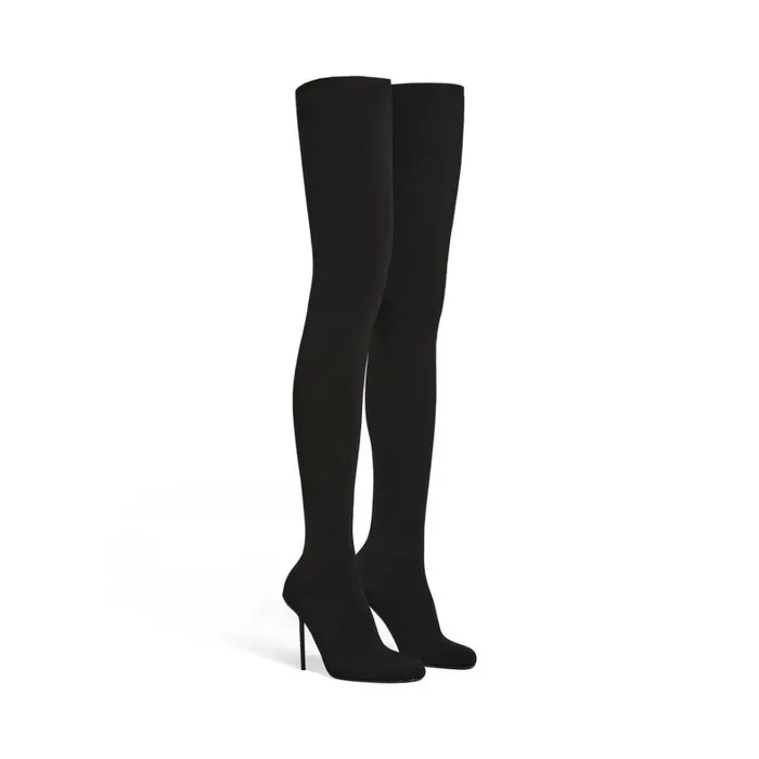 Women Boots and Ankle Boots Balenciaga Anatomic 110mm Overtheknee Boot In Black