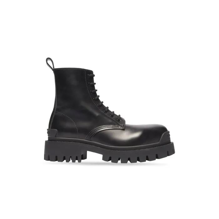 Women Boots and Ankle Boots Balenciaga Strike 20mm Laceup Boot In Black