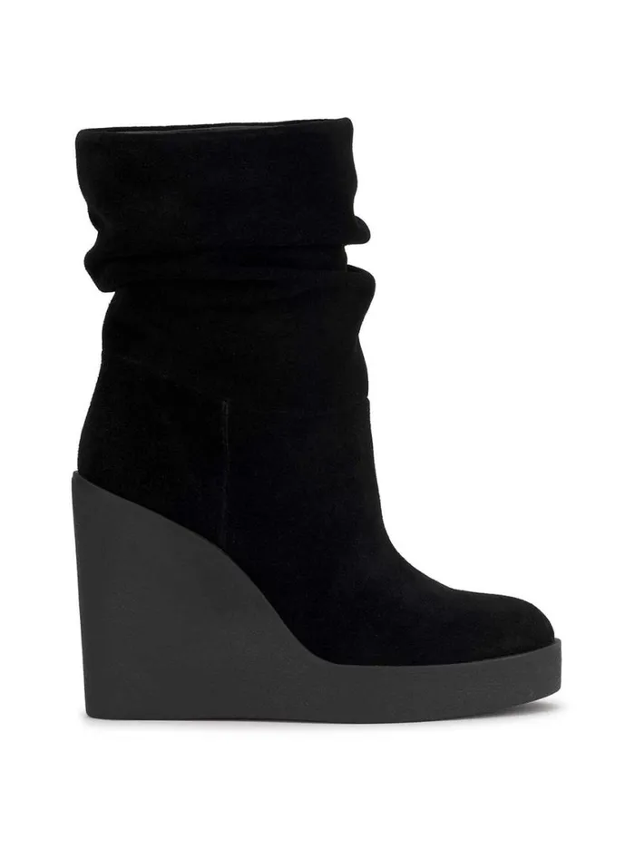 Women Boots and Booties Jessica Simpson Mynette Slouch Wedge Bootie In Black