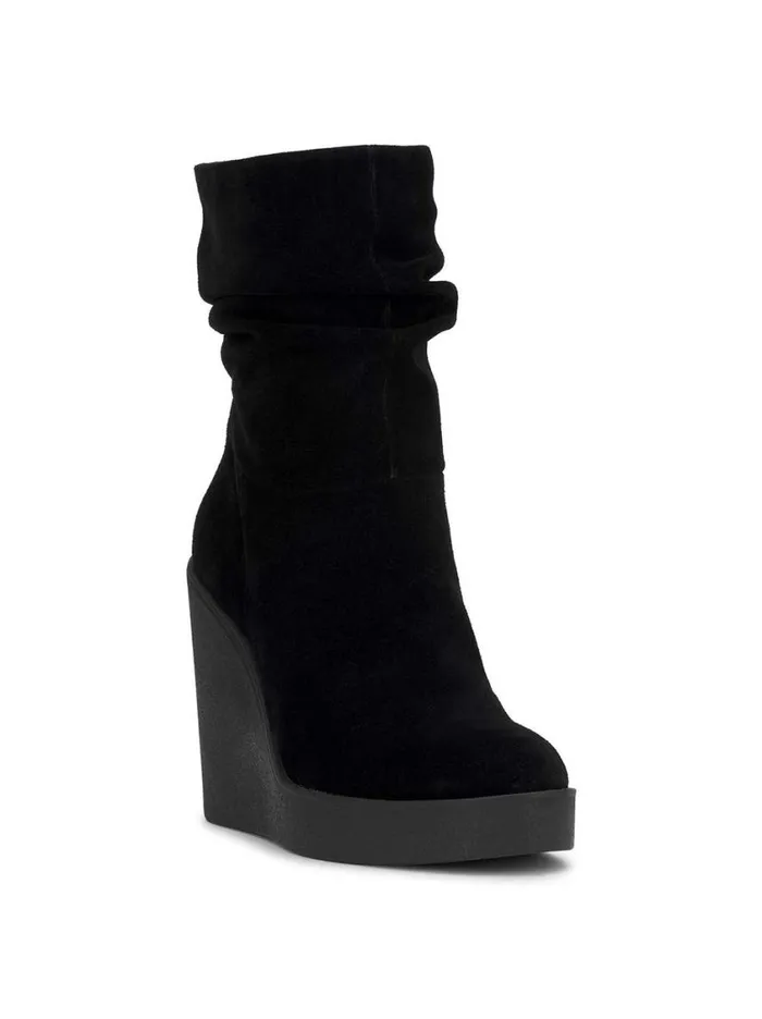 Women Boots and Booties Jessica Simpson Mynette Slouch Wedge Bootie In Black