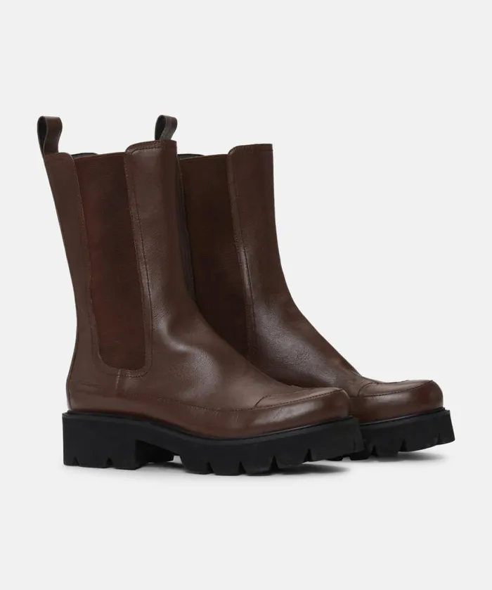 Women Boots Ilse Jacobsen Calf Length Boots 8211 Dark Cognac