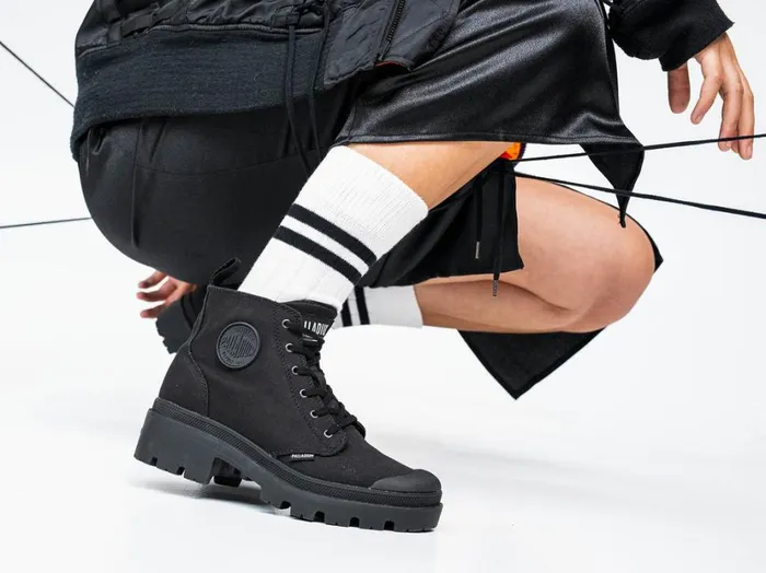 Women Boots PALLADIUM PALLABASE TWILL Blackblack Women Boots PALLADIUM PALLABASE TWILL Blackblack