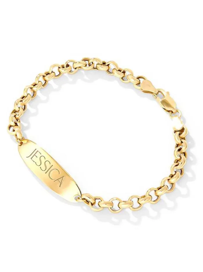 Women Bracelets Jessica Simpson Personalized ID Bracelet In 18K Yellow Gold