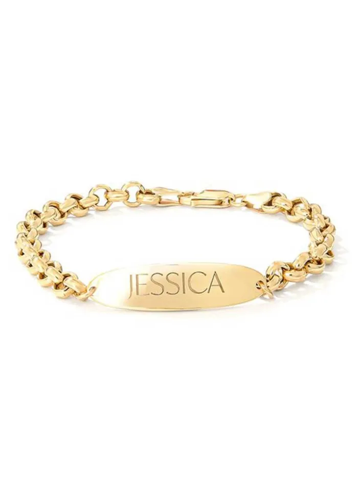 Women Bracelets Jessica Simpson Personalized ID Bracelet In 18K Yellow Gold