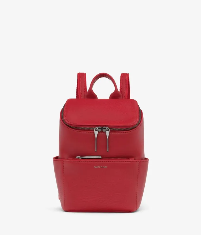 Women Brave Vegan Mini Backpack 8211 Dwell Red Matt and Nat Backpacks