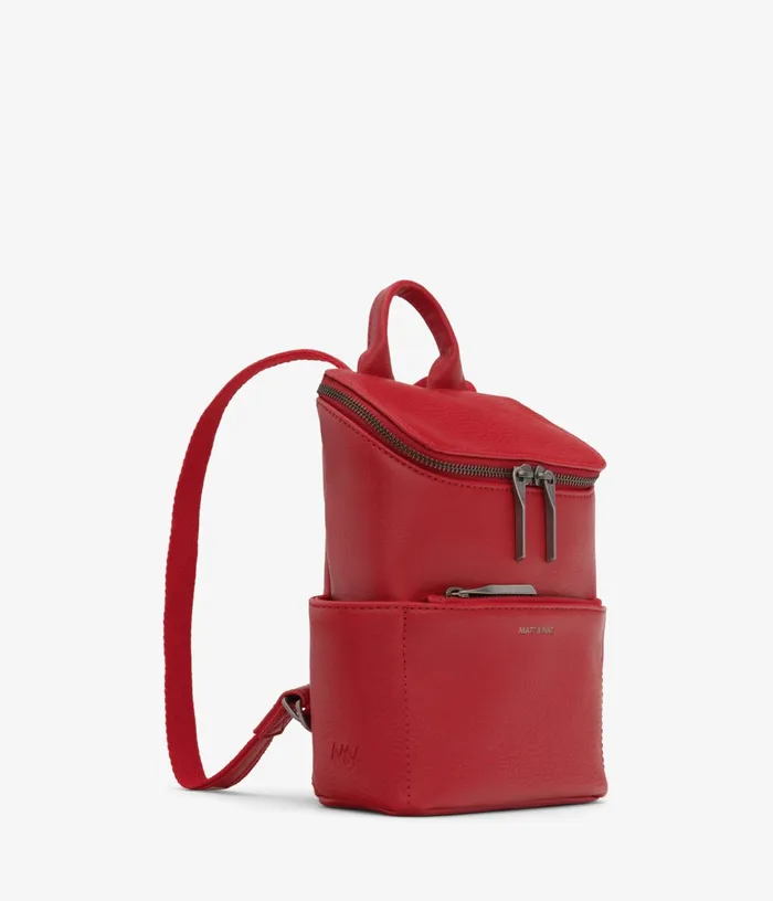 Women Brave Vegan Mini Backpack 8211 Dwell Red Matt and Nat Backpacks