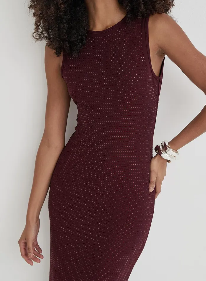 Women Burgundy Embellished Maxi Dress Jaden 4th and Reckless Dresses