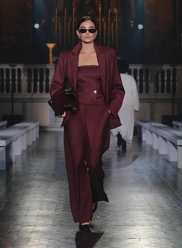 Women Burgundy Tailored Oversized Blazer Crea 4th and Reckless Blazers