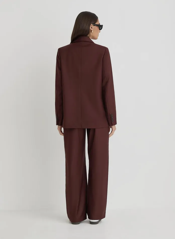 Women Burgundy Tailored Oversized Blazer Crea 4th and Reckless Blazers