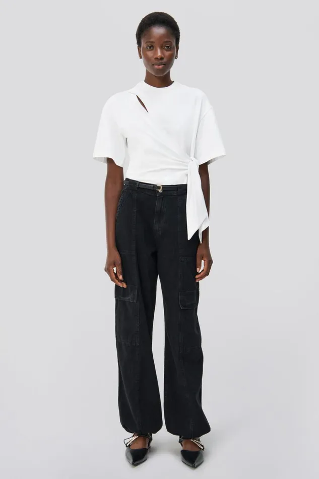 Women Calista Denim Washed Black Jonathan Simkhai Pants and Bottoms