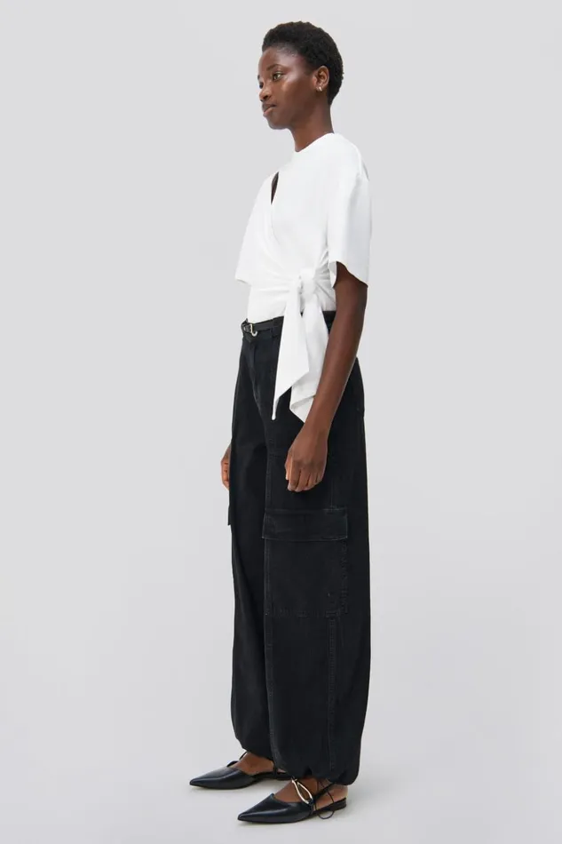 Women Calista Denim Washed Black Jonathan Simkhai Pants and Bottoms