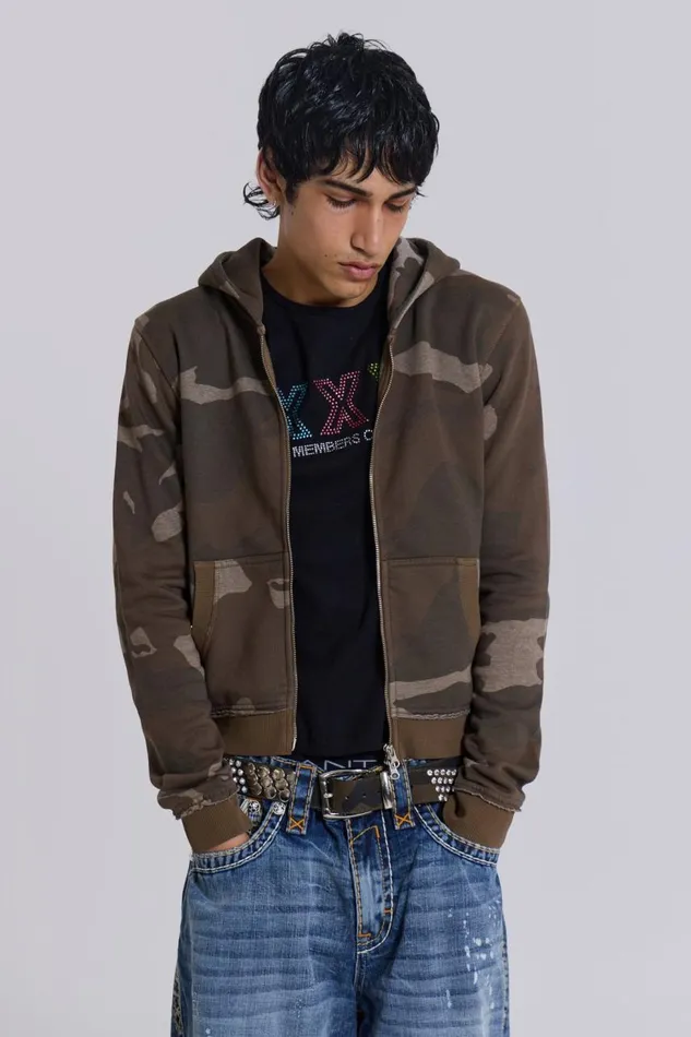 Women Camo Mini Monster Hoodie Jaded London CoOrds