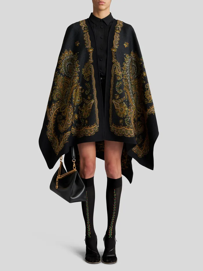 Women Cape With Paisley Design Etro Capes And Ponchos