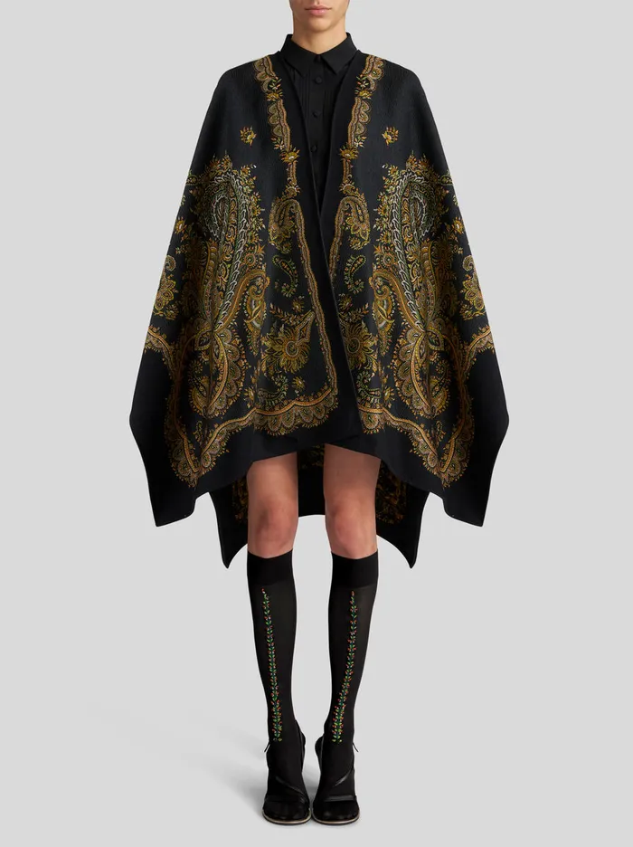 Women Cape With Paisley Design Etro Capes And Ponchos