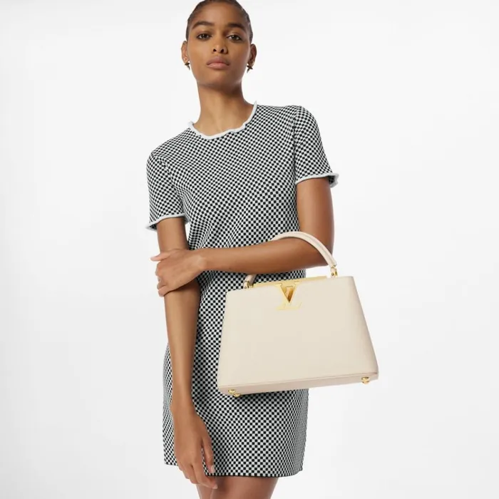 Women Capucines Bag Louis Vuitton Louis Vuitton M59883 Capucines MM Cream 8211 Louis Vuitton Handbag Store