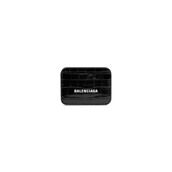 Women Card Holders Balenciaga Cash Card Holder Crocodile Embossed In Blackwhite Women Card Holders Balenciaga Cash Card Holder Crocodile Embossed In Blackwhite