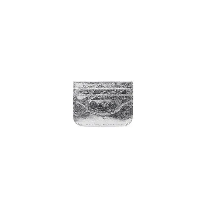 Women Card Holders Balenciaga Le Cagole Card Holder Metallized In Silver