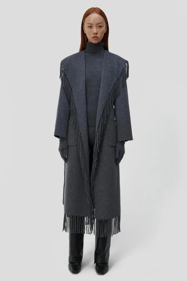 Women Carrie Coat Grey Melange Jonathan Simkhai Jackets and Coats