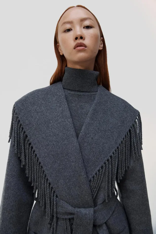 Women Carrie Coat Grey Melange Jonathan Simkhai Jackets and Coats