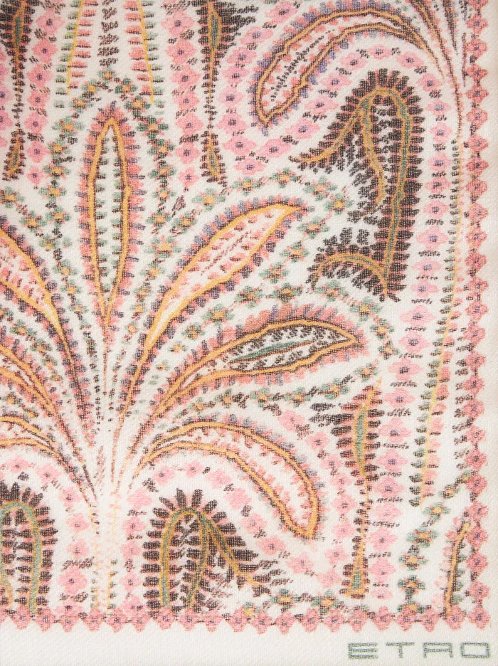 Women Cashmere And Wool Scarf With Palm Trees Etro Scarves And Silk