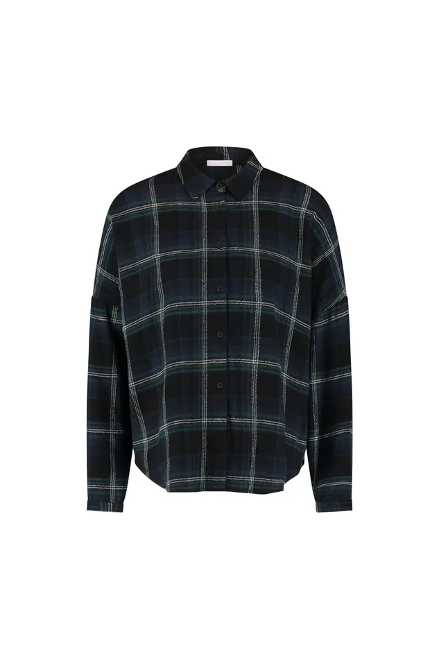 Women Check Blouse Dark Green Bybar Blouses Women Check Blouse Dark Green Bybar Blouses