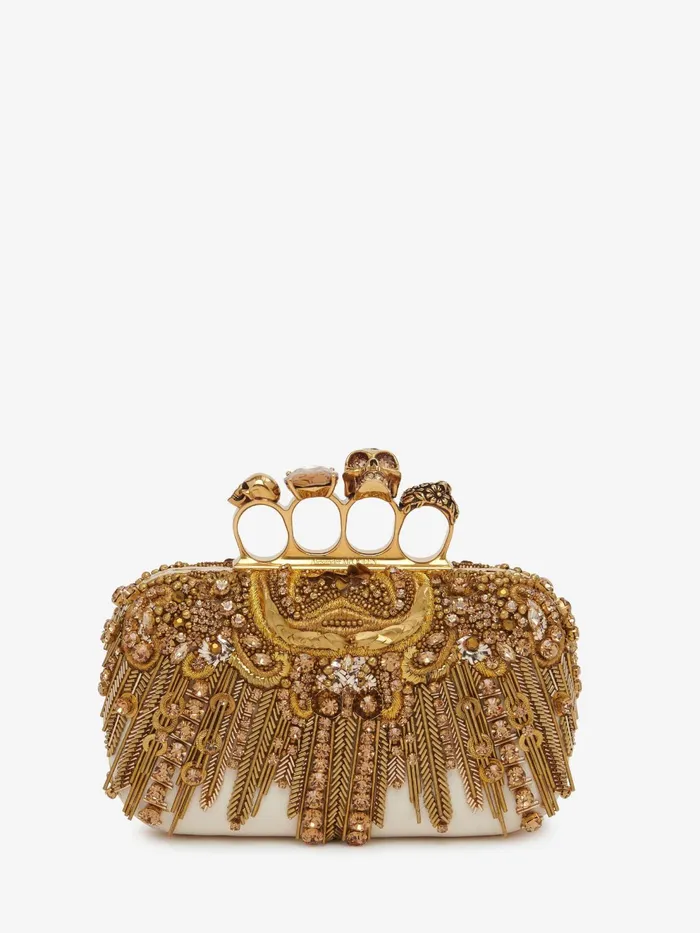 Women Clutches Alexander McQueen Knuckle Clutch Gold