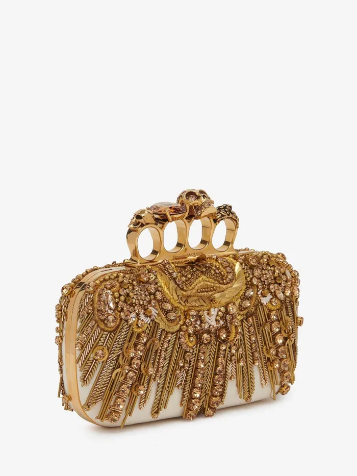 Women Clutches Alexander McQueen Knuckle Clutch Gold