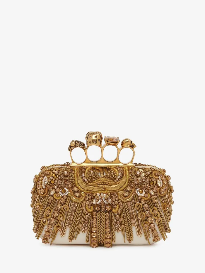 Women Clutches Alexander McQueen Knuckle Clutch Gold