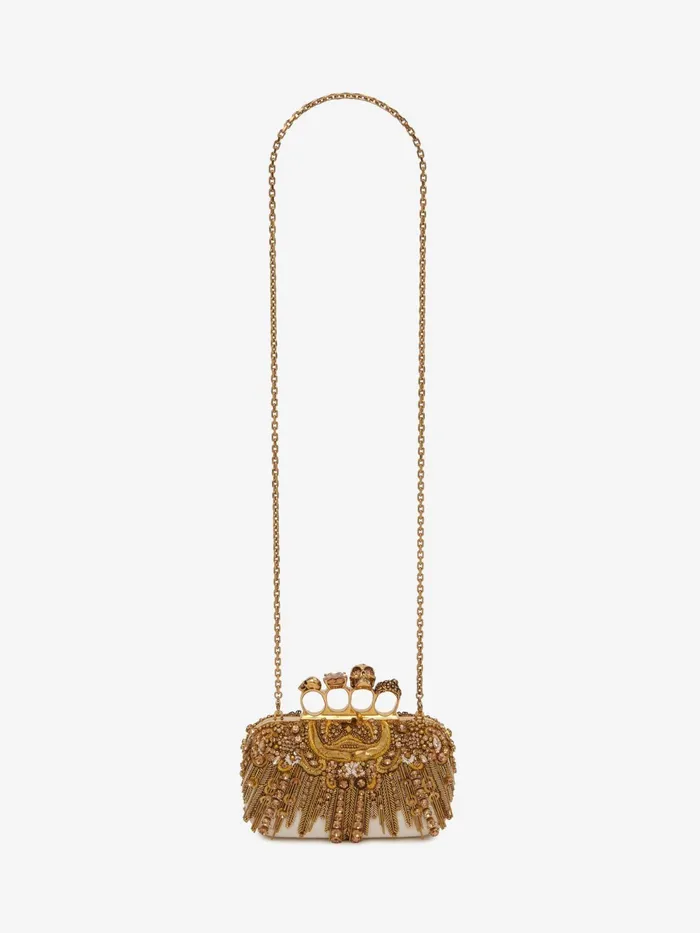 Women Clutches Alexander McQueen Knuckle Clutch Gold