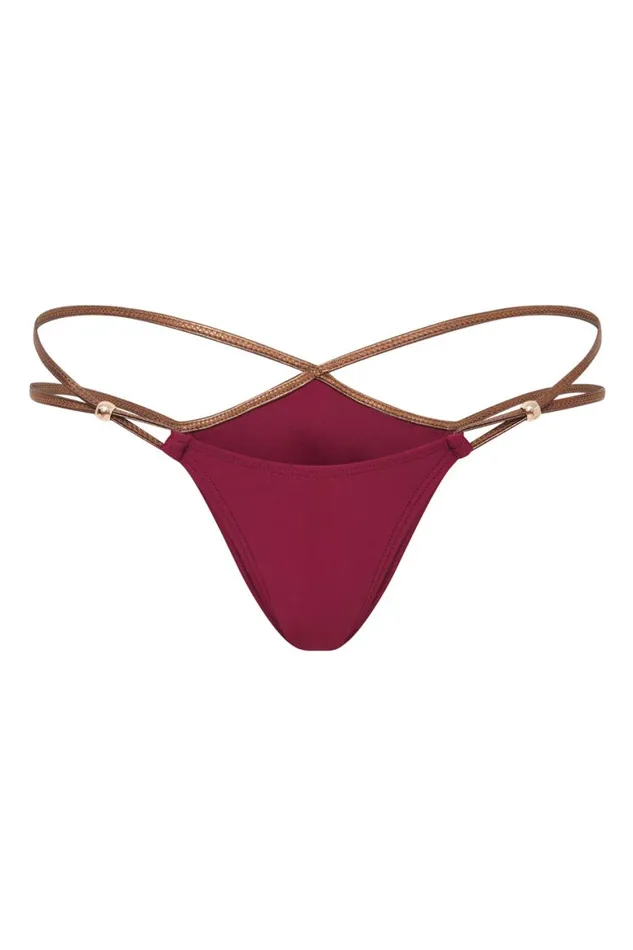 Women Contrast Metallic Micro Bikini Bottoms With Beads Jaded London Bikini Bottoms