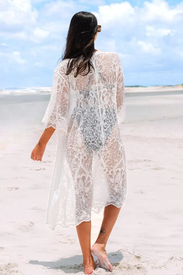 Women Cover Up Dresses Cupshe Kelsi White Embroidery Open Front Cover Up White