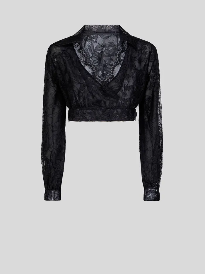 Women Cropped Lace Shirt Etro Shirts And Blouses