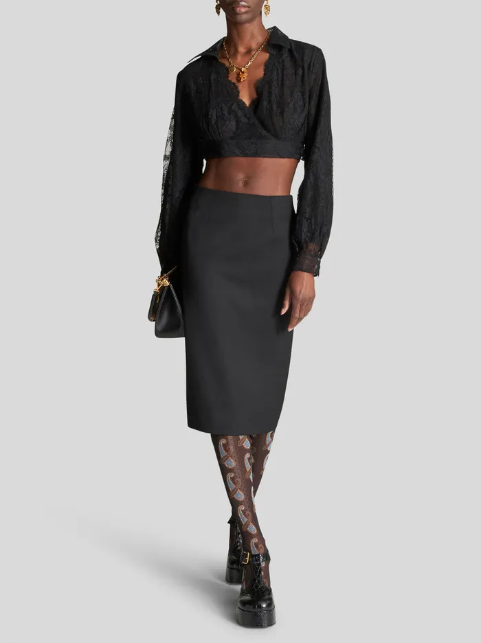 Women Cropped Lace Shirt Etro Shirts And Blouses