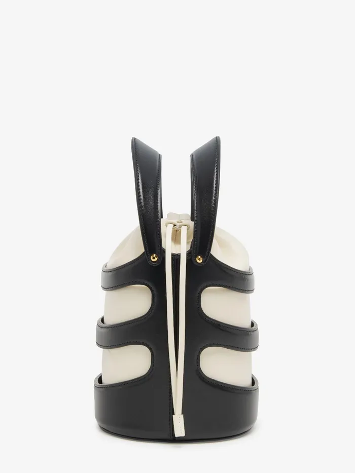 Women Crossbody Bags Alexander McQueen The Rise Bucket Blacksoft Ivory