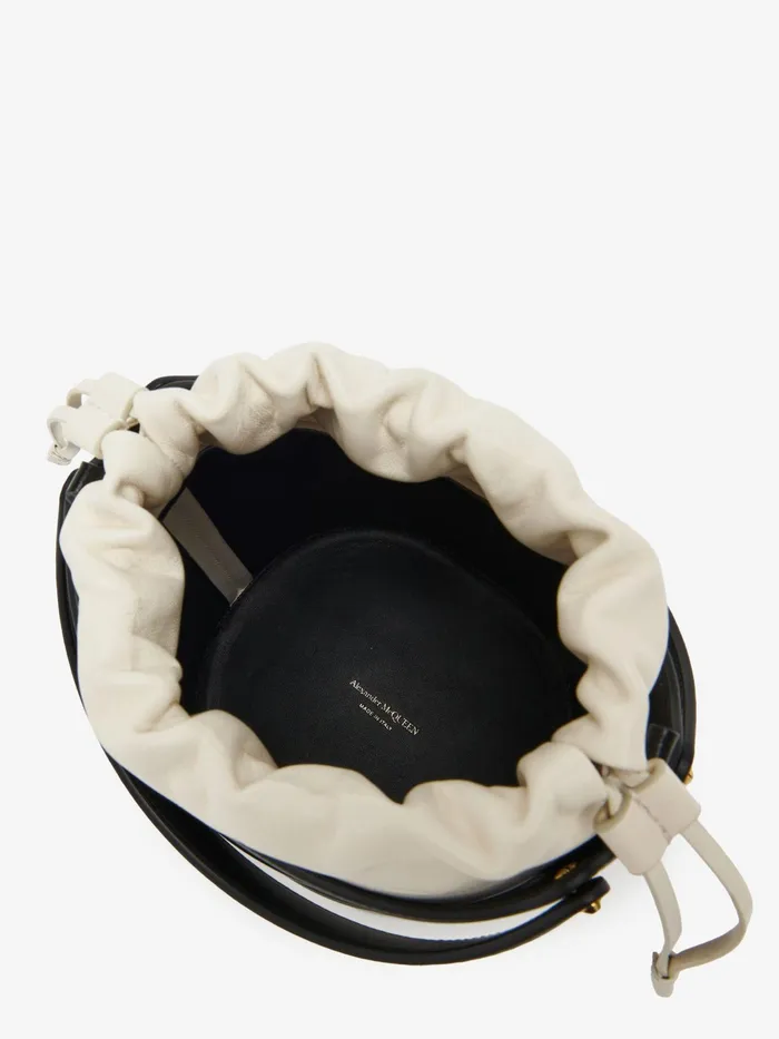 Women Crossbody Bags Alexander McQueen The Rise Bucket Blacksoft Ivory