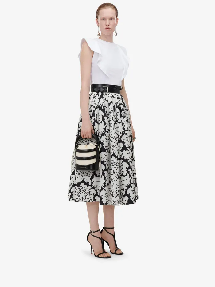 Women Crossbody Bags Alexander McQueen The Rise Bucket Blacksoft Ivory