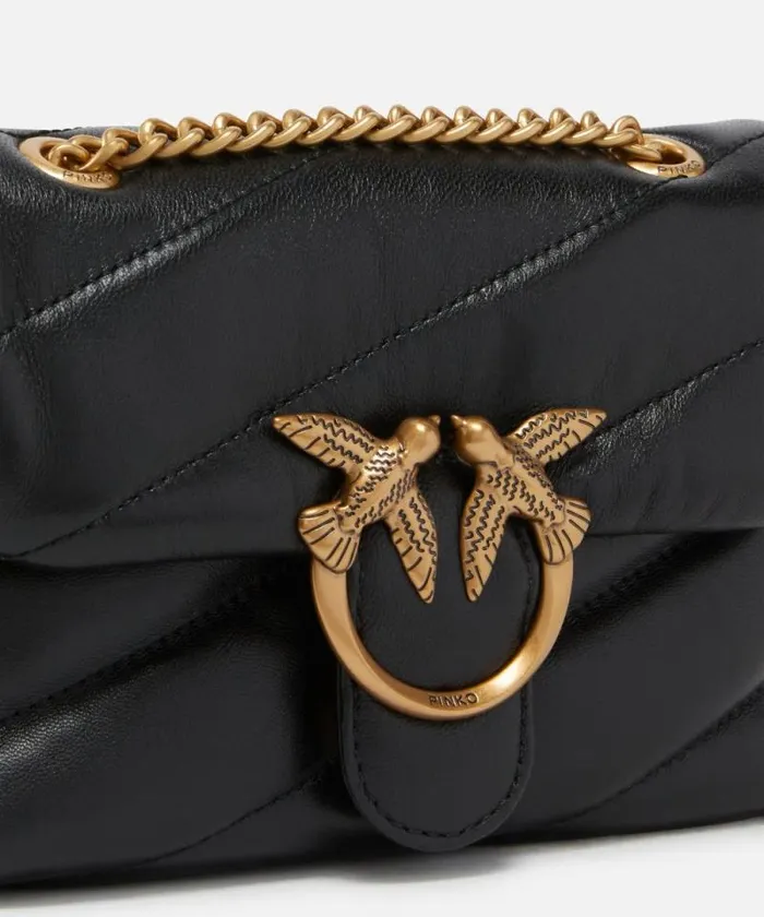 Women Crossbody Bags Pinko Baby Love Bag Puff Maxi Quilt Blackantique Gold Women Crossbody Bags Pinko Baby Love Bag Puff Maxi Quilt Blackantique Gold