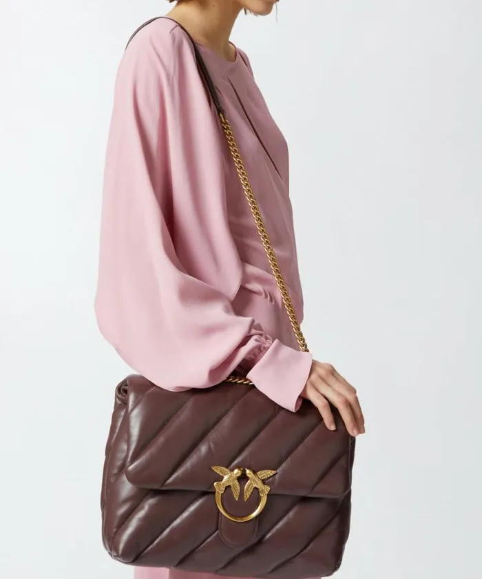 Women Crossbody Bags Pinko Big Love Bag Puff Maxi Quilt Choc Bitterantiquegold Women Crossbody Bags Pinko Big Love Bag Puff Maxi Quilt Choc Bitterantiquegold
