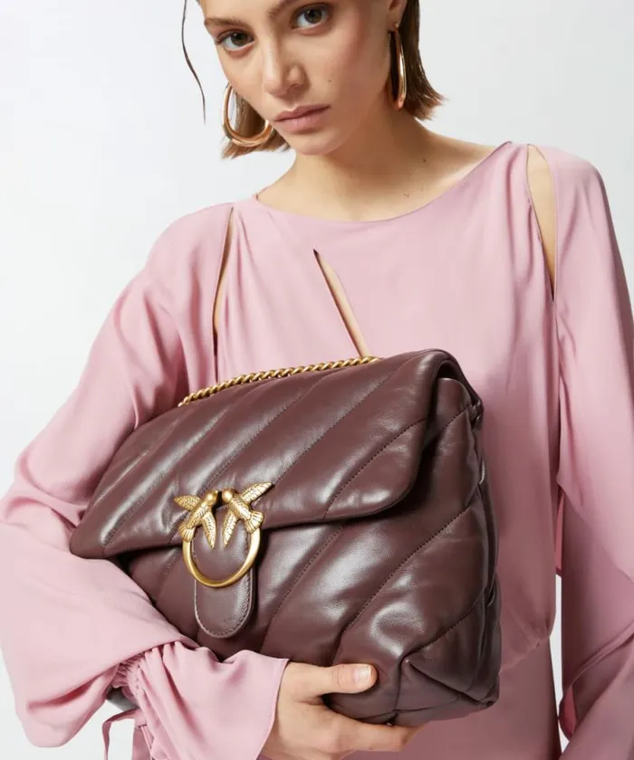 Women Crossbody Bags Pinko Big Love Bag Puff Maxi Quilt Choc Bitterantiquegold Women Crossbody Bags Pinko Big Love Bag Puff Maxi Quilt Choc Bitterantiquegold