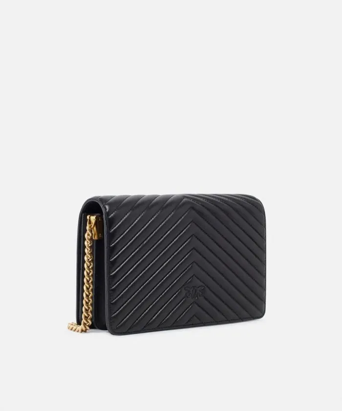 Women Crossbody Bags Pinko Classic Love Bag Click Chevron Blackantique Gold Women Crossbody Bags Pinko Classic Love Bag Click Chevron Blackantique Gold