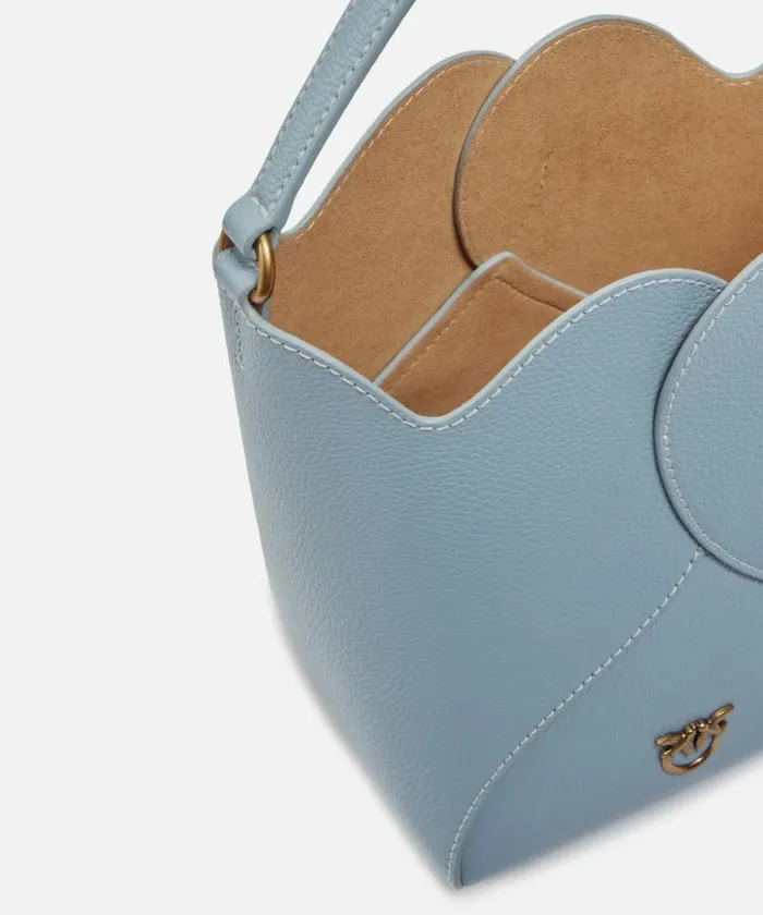 Women Crossbody Bags Pinko Heart Mini Leather Bucket Bag With Shoulder Strap Lightblueantique Gold Women Crossbody Bags Pinko Heart Mini Leather Bucket Bag With Shoulder Strap Lightblueantique Gold