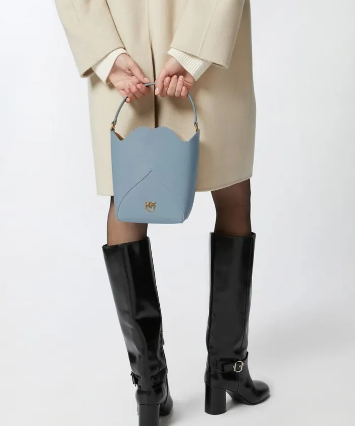 Women Crossbody Bags Pinko Heart Mini Leather Bucket Bag With Shoulder Strap Lightblueantique Gold Women Crossbody Bags Pinko Heart Mini Leather Bucket Bag With Shoulder Strap Lightblueantique Gold