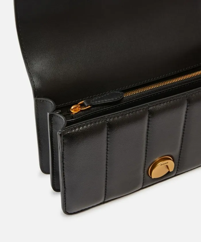 Women Crossbody Bags Pinko Love Bag Crossbody Bag In Quilted Nappa Leather Blackantique Gold Women Crossbody Bags Pinko Love Bag Crossbody Bag In Quilted Nappa Leather Blackantique Gold