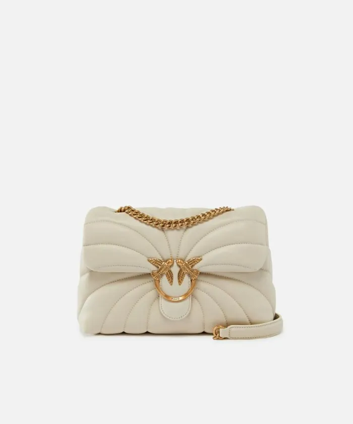 Women Crossbody Bags Pinko Love Bag Puff Large Butterfly Quilt Crossbody Bag Whitewhiteantique Gold Women Crossbody Bags Pinko Love Bag Puff Large Butterfly Quilt Crossbody Bag Whitewhiteantique Gold