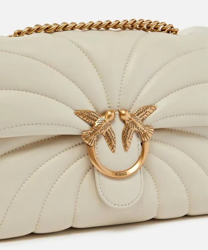 Women Crossbody Bags Pinko Love Bag Puff Large Butterfly Quilt Crossbody Bag Whitewhiteantique Gold Women Crossbody Bags Pinko Love Bag Puff Large Butterfly Quilt Crossbody Bag Whitewhiteantique Gold