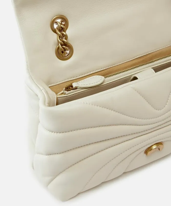 Women Crossbody Bags Pinko Love Bag Puff Large Butterfly Quilt Crossbody Bag Whitewhiteantique Gold Women Crossbody Bags Pinko Love Bag Puff Large Butterfly Quilt Crossbody Bag Whitewhiteantique Gold