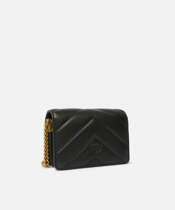 Women Crossbody Bags Pinko MiniLove Bag Click Big Chevron Blackantique Gold Women Crossbody Bags Pinko MiniLove Bag Click Big Chevron Blackantique Gold
