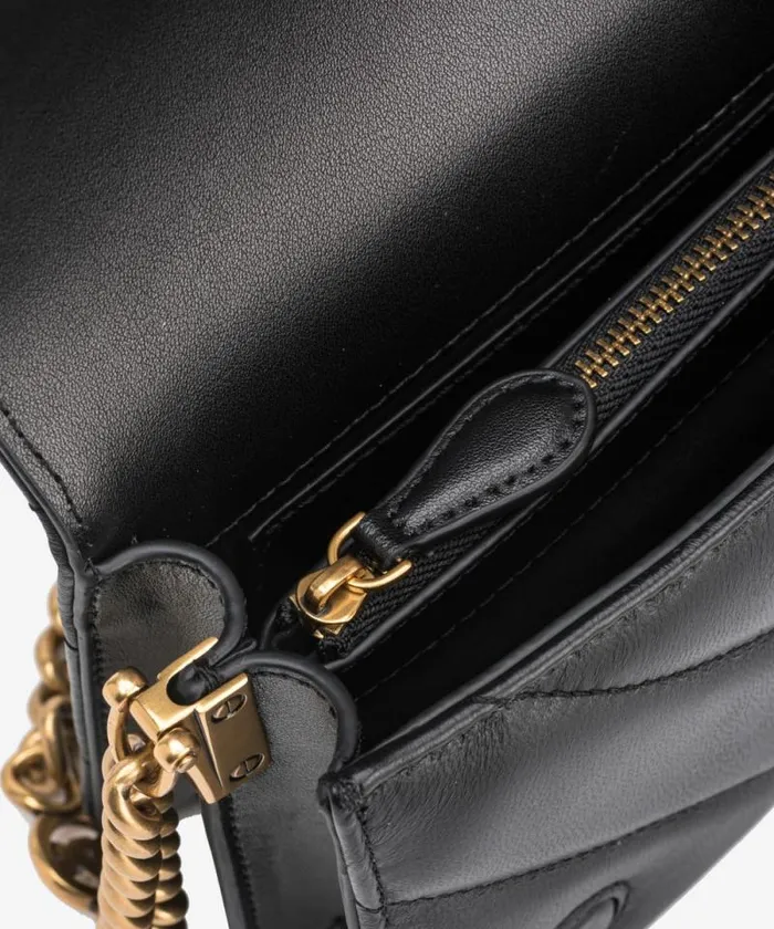 Women Crossbody Bags Pinko MiniLove Bag Click Big Chevron Blackantique Gold Women Crossbody Bags Pinko MiniLove Bag Click Big Chevron Blackantique Gold