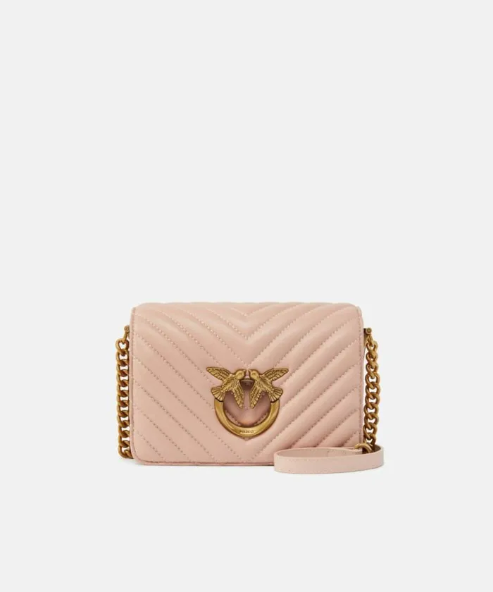 Women Crossbody Bags Pinko Mini Love Bag Click Chevron Pinkdusty Pinkantique Gold Women Crossbody Bags Pinko Mini Love Bag Click Chevron Pinkdusty Pinkantique Gold