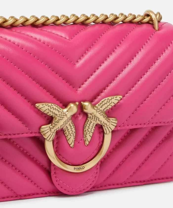 Women Crossbody Bags Pinko Mini Love Bag One Chevron Pinko Pinkantique Gold Women Crossbody Bags Pinko Mini Love Bag One Chevron Pinko Pinkantique Gold